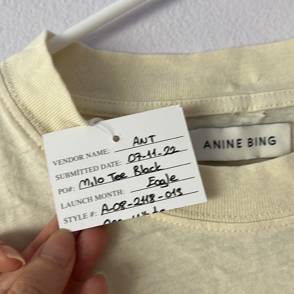 NWT Anine Bing Milo Tee Black Eagle Vintage Inspired Tee Small - Picture 8 of 12